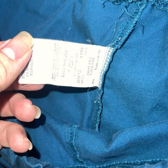 Cherokee Workwear Women LG Teal Blue Drawstring Scrub Straight Leg‎ Pants (E) - Picture 6 of 9